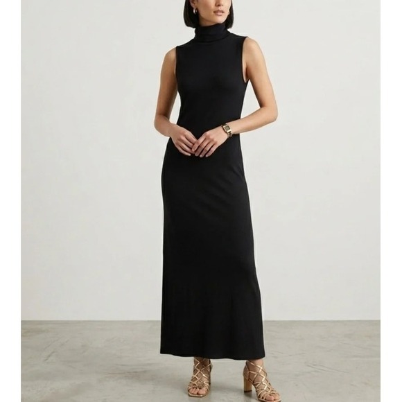 a new day Dresses & Skirts - a new day Turtle Neck Sleeveless Long Dress Black XS